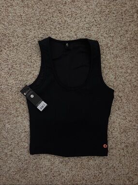ethika Black Sleeveless Crop Tank Top